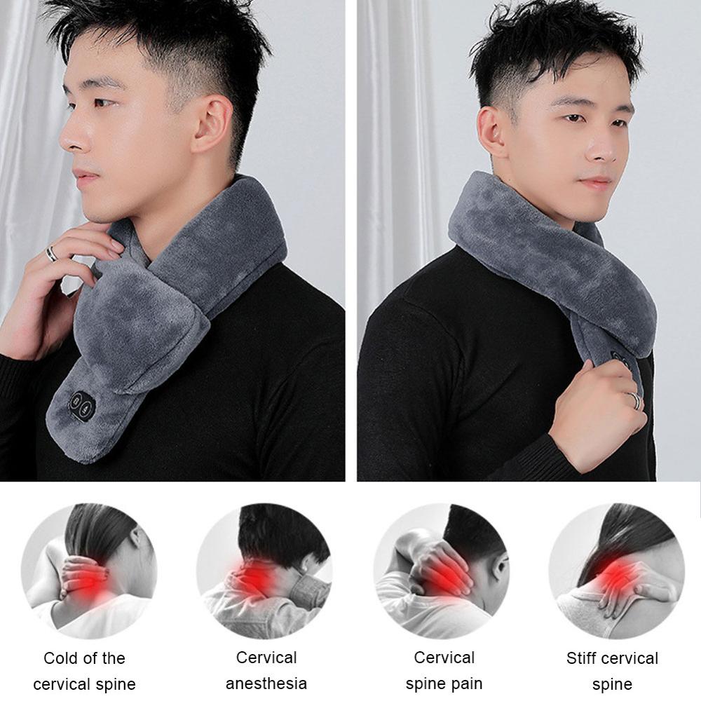 USB Beheizte Männer Winter Schal Schal Außenhandel Frauen Clever Heizung Einfarbig Vibration Massage Schal Mehrere Farben