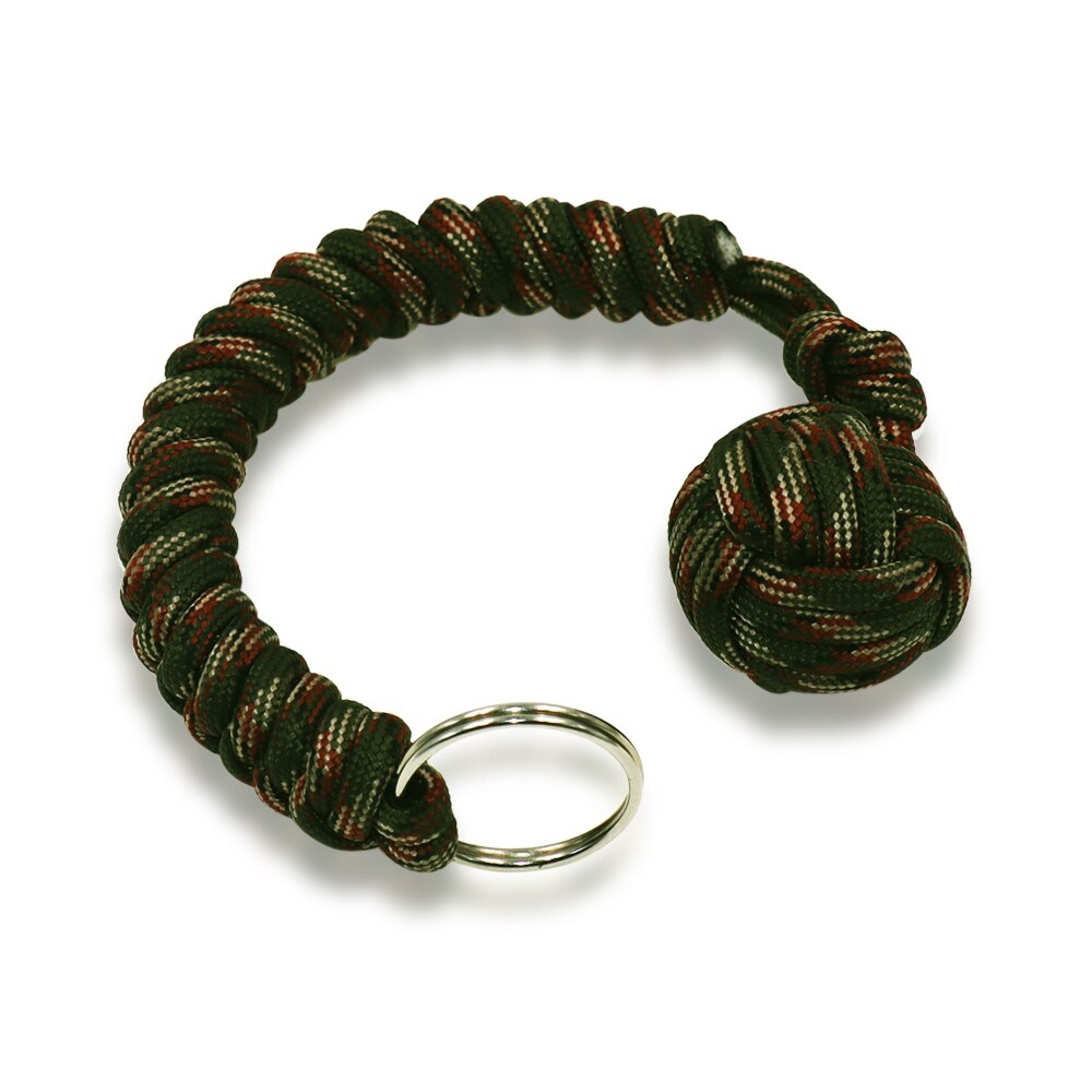 YOUGLE-cordón de paracaídas de 20cm, cuerda de Puño de mono, llavero de nudo, llavero con bola de Metal