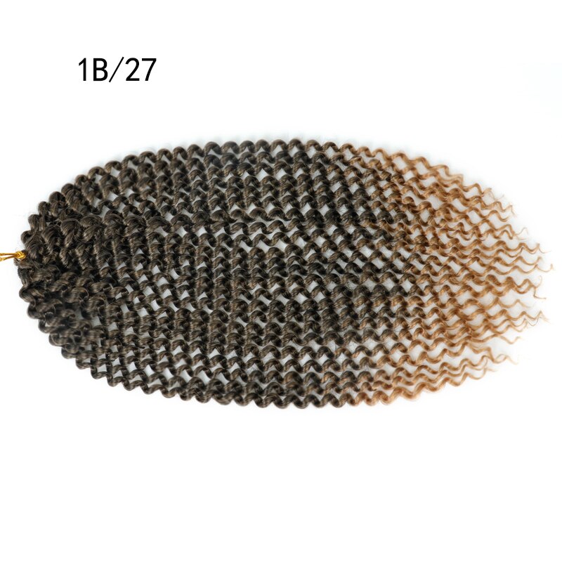 LISI GIRL Hair Braided Synthetic Curly Hair Extension Crochet Braid 17 inch Synthetic Hair Crochet Braids: 1B/27HL
