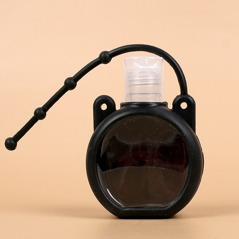Contenedor de jabón líquido botella vacía portátil de 30ml botella de desinfectante de manos con funda protectora de silicona desmontable