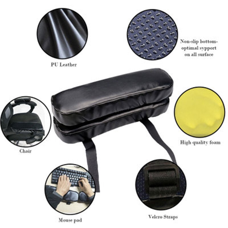 Kantoor Rolstoel Armsteun Pad Set Elleboog Pijnbestrijding Pad Memory Foam Pu Leder Comfortabele En Praktische