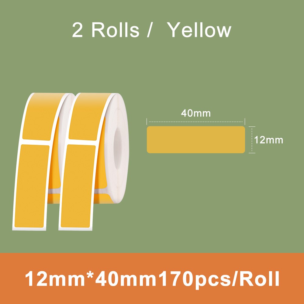 Supvan Mini Label Printer Paper Waterproof Anti-Oil Printing Label Price Label Pure Color Scratch-Resistant Label Sticker Paper: Yellow Label C 2