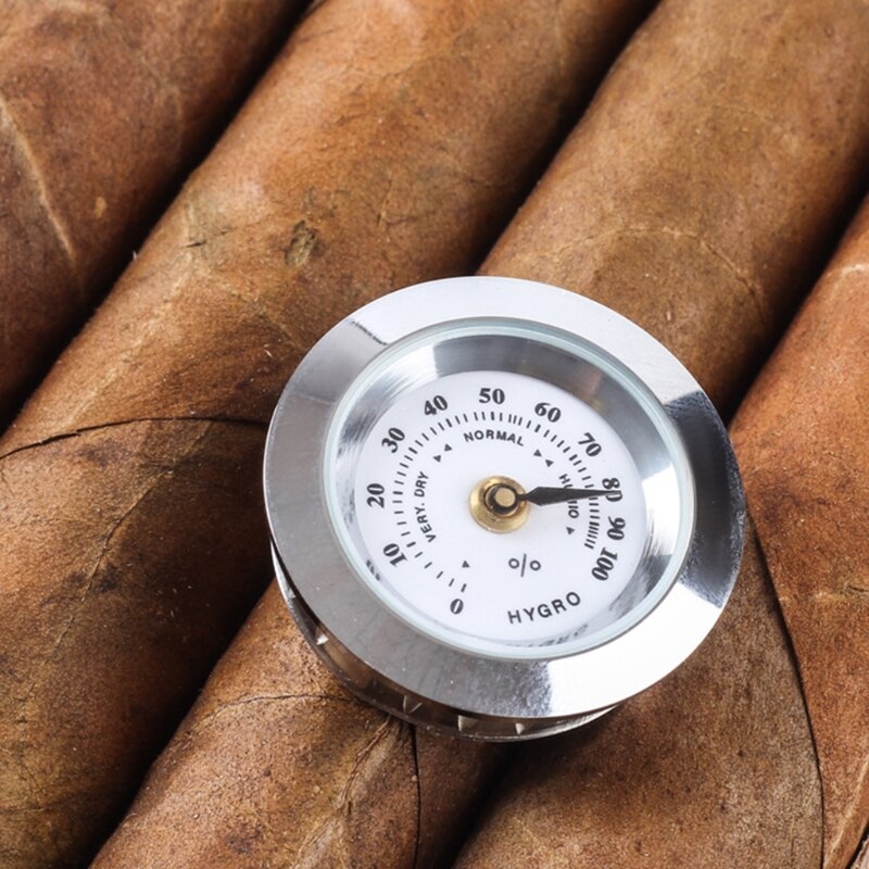 28mm Mini Round Cigar Hygrometer High Precision Moisture Meter Tobacco Humidor Humidity Gauge