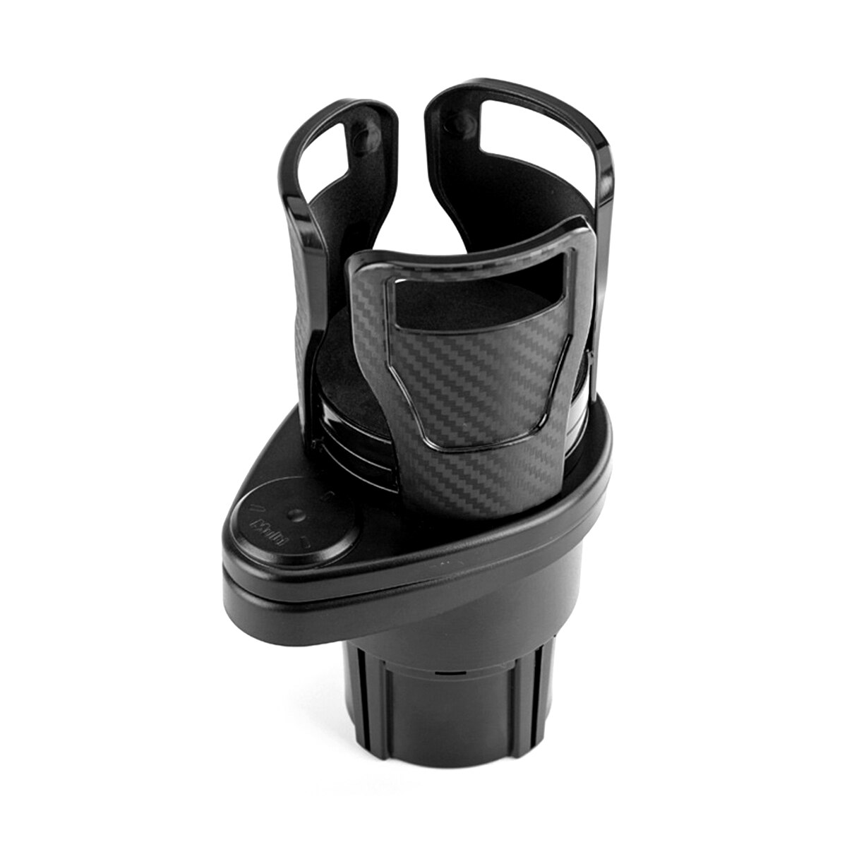 2 In 1 Cup Holder Slip-proof 360 Degree Rotating Water Car Multifunctional Cup Drink Bottle Holder with 16pcs Sponge Mat: Carbon Black