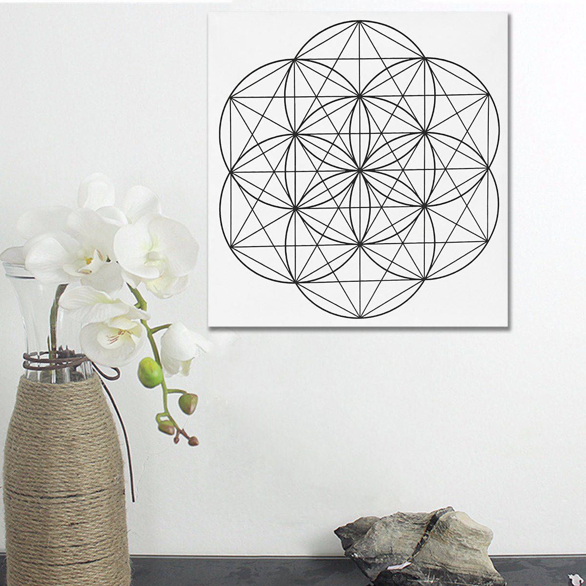 50*50cm Flower Of Life Crystal Grid Cloth Sacred G... – Grandado