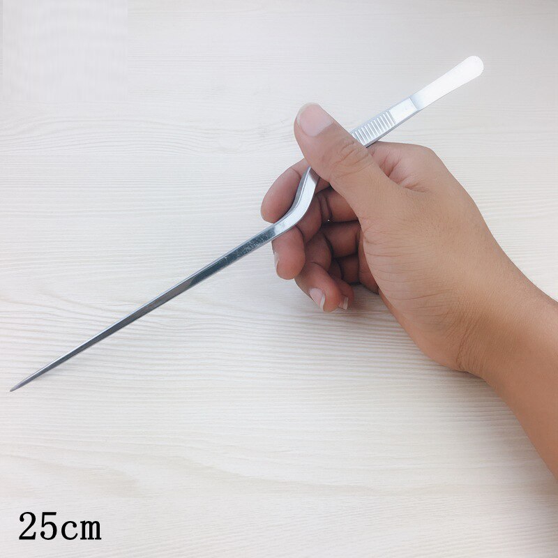 Multiple specifications Chef Plating Tweezer Tongs Serving Presentation Stainless Steel Offset Chef Kitchen Tool: 25 cm