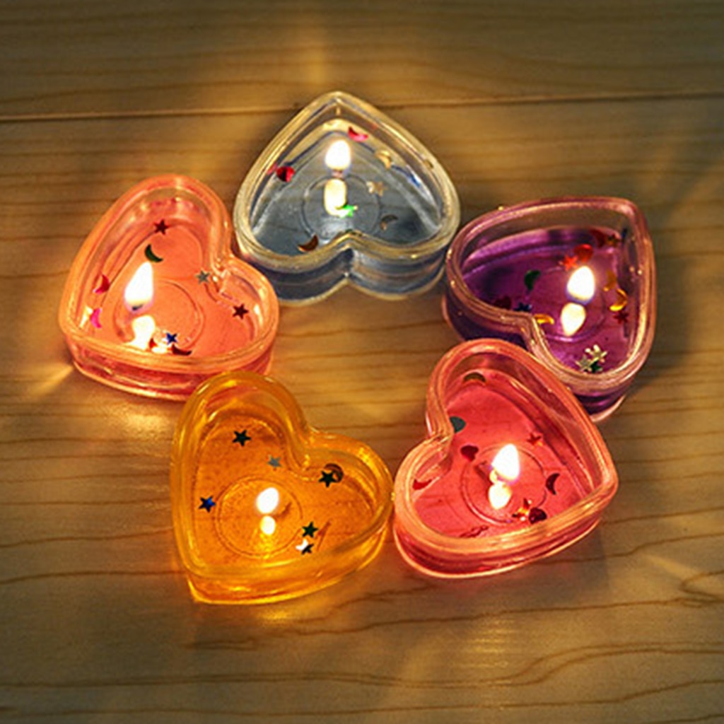 Lote de 20 unidades de portavelas de mariposa en forma de corazón transparente, envases de plástico para mechas, velas aromáticas de colores, accesorios para moldes DIY