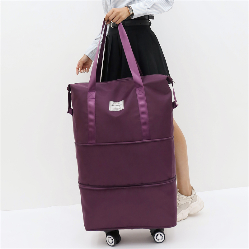 Ruime reistas, lichtgewicht koffer met wielen, draagbare weekendtas, reistas voor overnachtingen