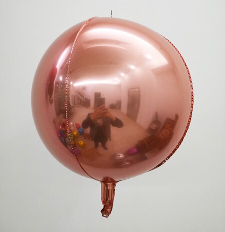 4D Rose Goud Folie Ballon 10 "18" 22 "32" Ronde Aluminium Mylar Ballonnen Bol Ballon Bruiloft decoratio Verjaardagsfeestje: Rose gold / 22inch