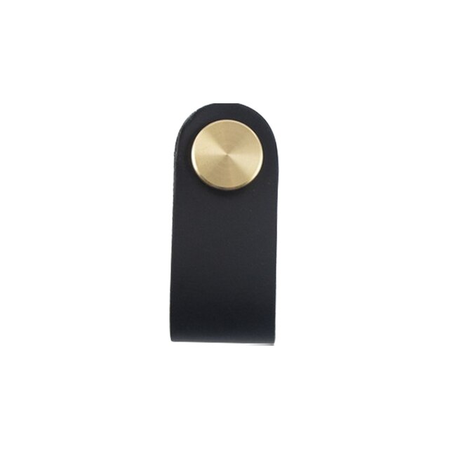 Leather Cabinet Knobs And Handles For Kitchen Cupboard Door Pulls Black Brown Furniture Handle Wardrobe Dresser Knobs: Black