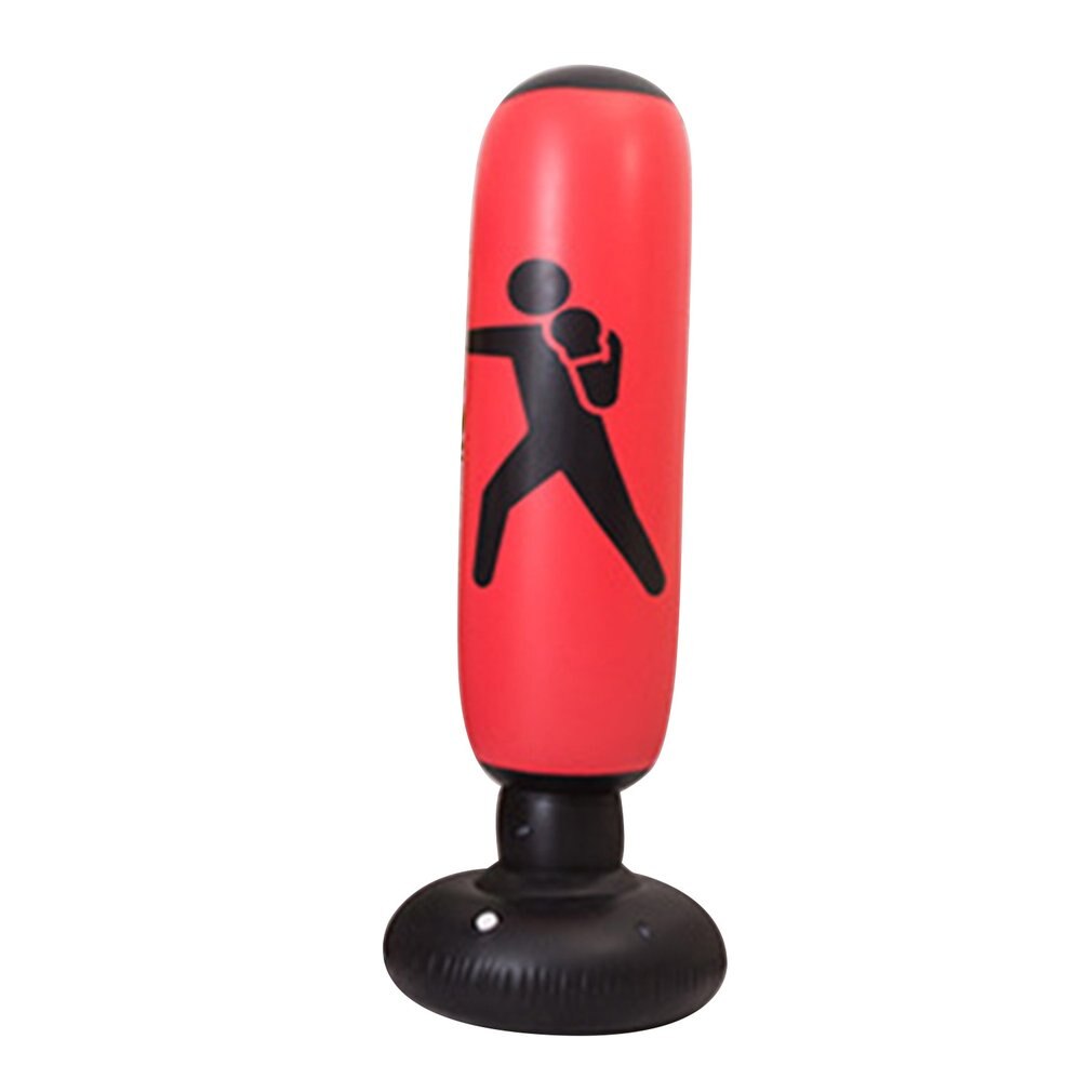 1.6M Vertical Inflatable Boxing Bag PVC Thickening Boxing Pillar Tumbler Fight Column Punching Bag Fitness Tool Sports Toy: Red