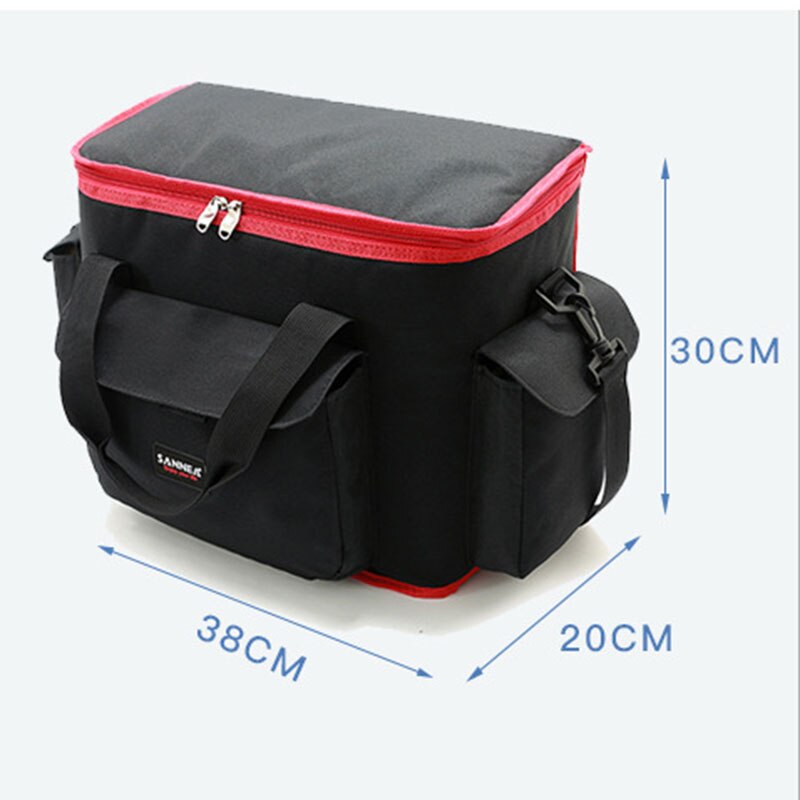 23L Isolierte Mittagessen Tasche Mit Reißverschluss Kühler Taschen draussen Camping Picknick Kasten Tote Tragbare Lebensmittel Lagerung Für Reise