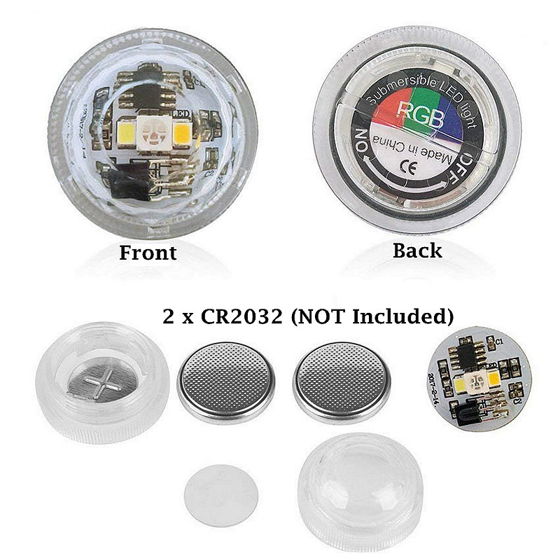 Battery Operated Led Remote Controlled RGB Submersible Lights wireless Underwater Lamp Waterproof vase bowls aquarium decoration