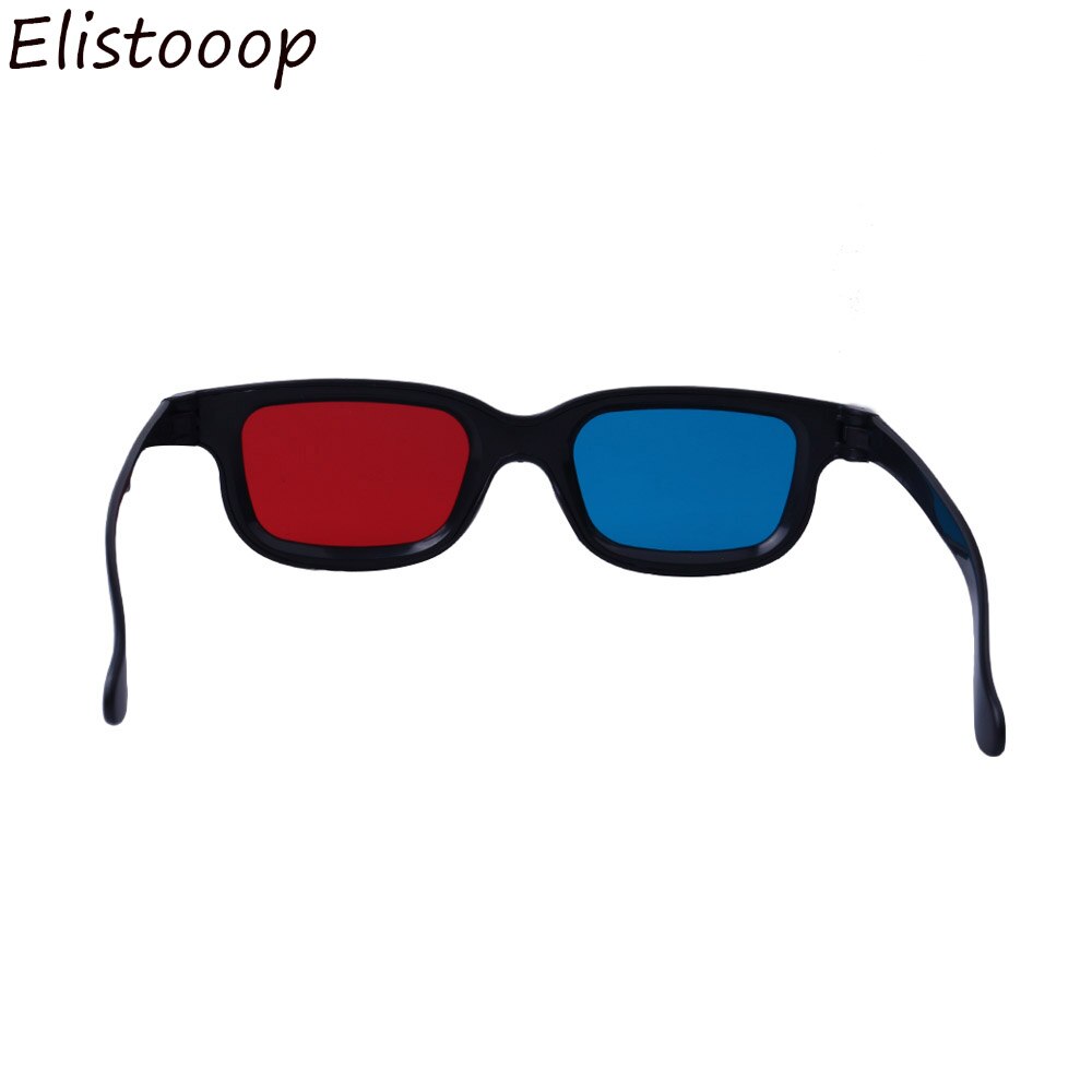 Elistooop Universele 3D Bril Zwart Frame Rood Blauw Cyaan Anaglyph 3D Glazen 0.2mm Voor Movie Game DVD