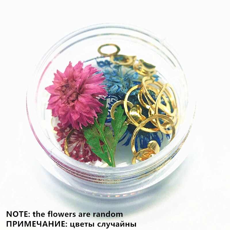 1 doos muis metaal 3d nageldecoraties gedroogde bloemen bedels dieren nagel paillette hart accessoires schelp manicure japans