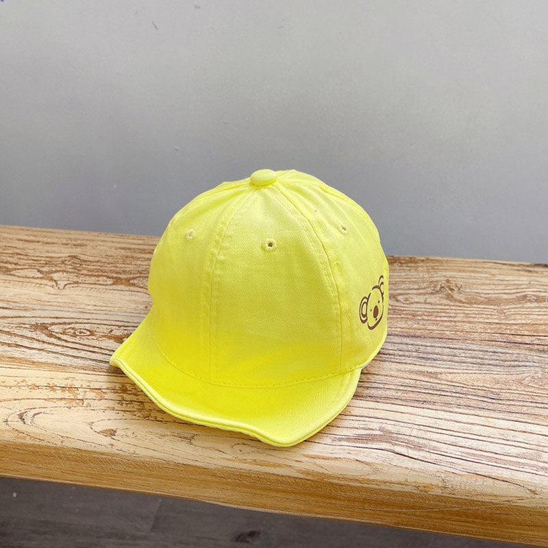 Sombrero de bebé de conejo para niños y niñas, gorra de béisbol de Color sólido, gorras para niños pequeños, sombrero de playa al aire libre, 8-15 meses: yellow