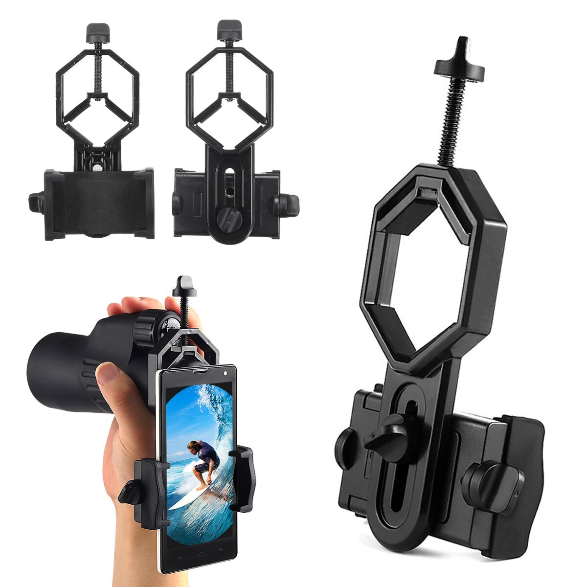 Portable Microscope Telescope Phone Adapter Mount Camera photography Stand Adapter For iPhone Samsung Phone holder