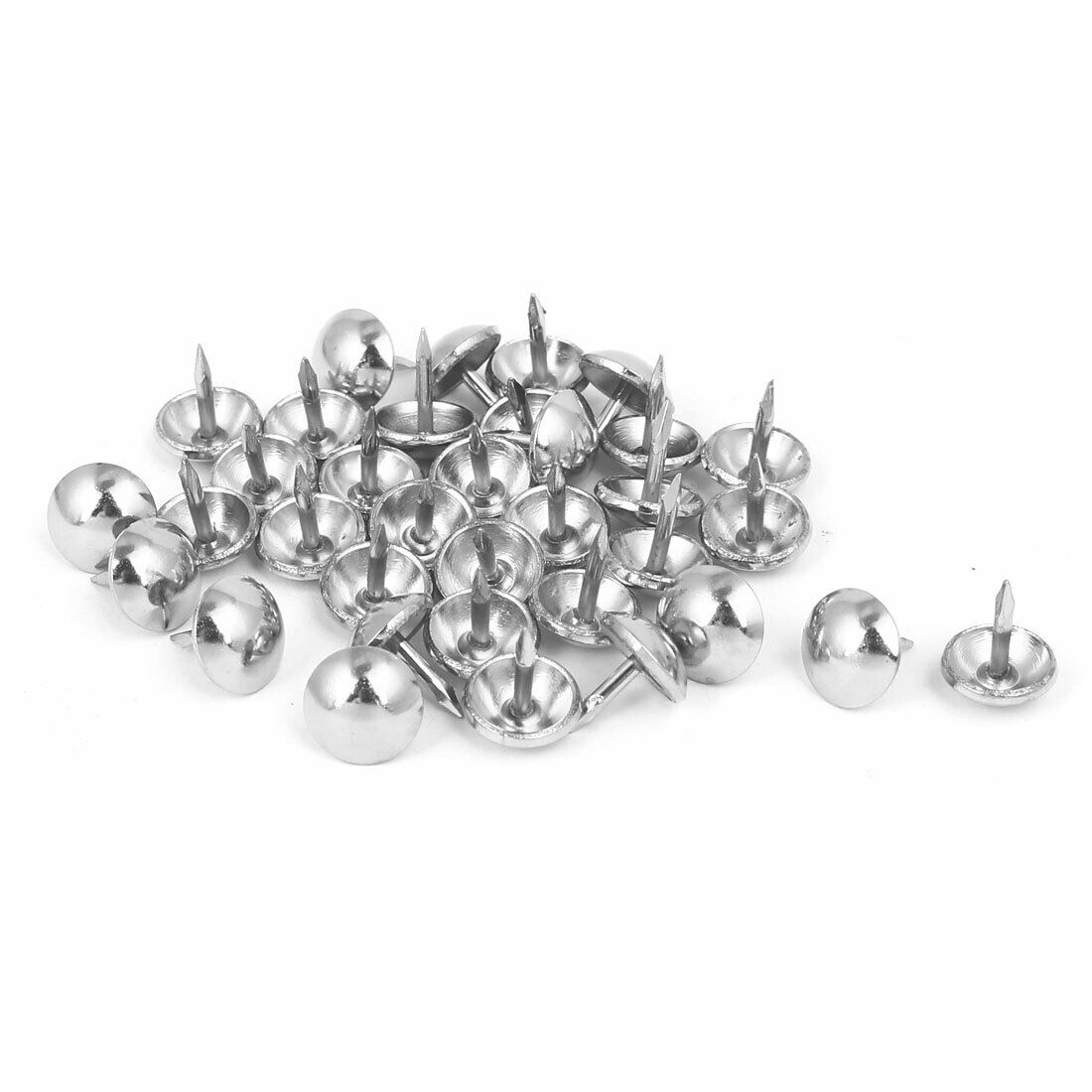 50 Große Polsternägel Aus Stahl/Zinn – 19 Mm Kopf, Gewölbt, Matt Glänzend Silber 50 Große Polsternägel Aus Stahl/Zinn – 19 Mm Kopf, Gewölbt, Matt Glänzend Silber