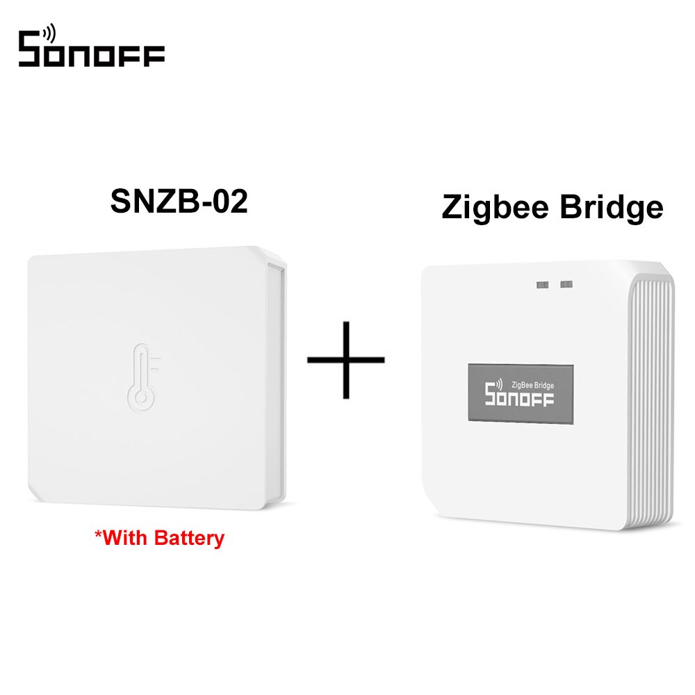 SONOFF SNZB-02 ZigBee Temperatura E Sensore di Umidità in tempo Reale Basso-batteria notifica WorksSONOFF ZigBee Ponte eWeLink APP: SNZB-02 ZBBridge