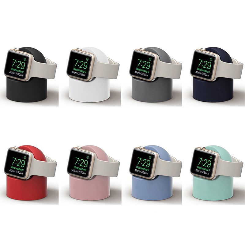 Charger Stand Voor Apple Horloge 7 6 Se 5 4 3 Iwatch 44Mm 45Mm 40Mm 41Mm 42Mm 38Mm Siliconen Night Stand Charger Houder Accessoires