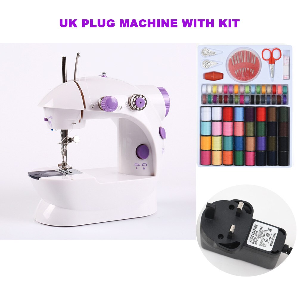 Mini pedal para máquina de costura, portátil, com luz noturna, cortador de linha reta e enrolamento automático: UK WTIH KIT