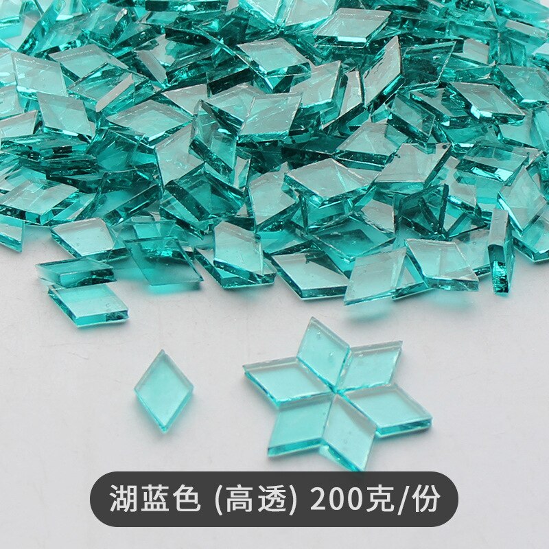 200G Diamant Vormige Glazen Mozaïek Tegels Stukken Ruit Diy Craft Accessoires Mozaïek Maken Materiaal Handgemaakte Kandelaar Lampen: e