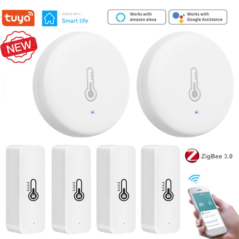 Tuya/SmartLife App ZigBee Smart Temperature And Humidity Sensor Work With Zigbee Hub Via Alexa Google Home Smart Home Automation