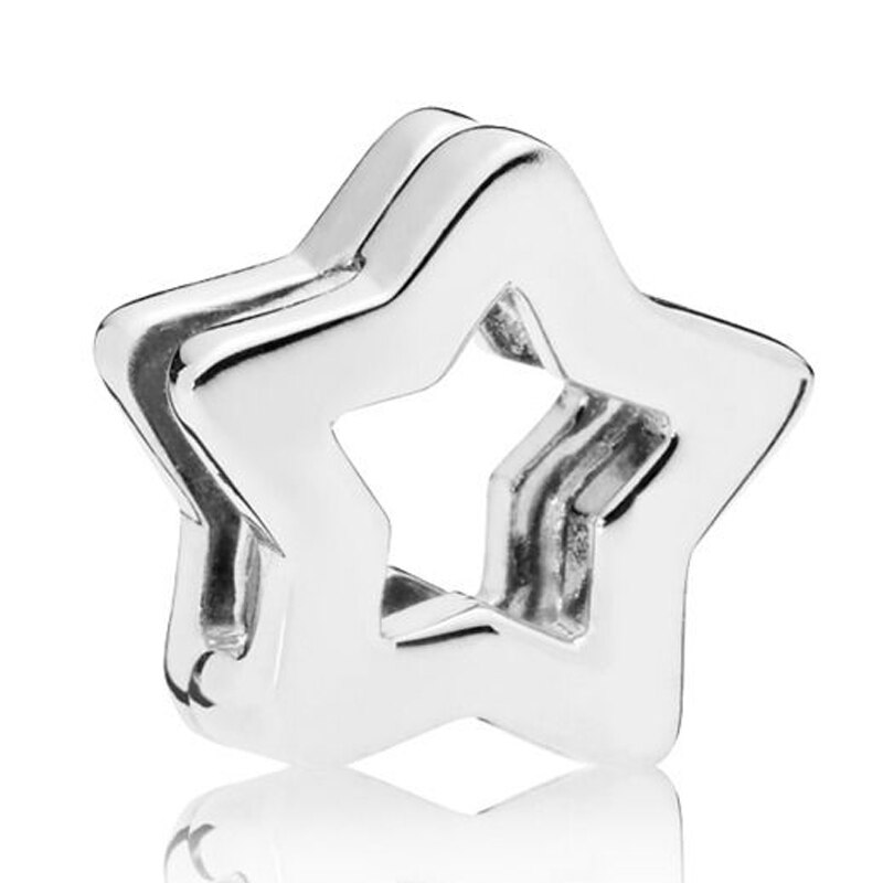 Reale Reflexions Liscia moon & Star Clip di Fascino 925 Sterling Silver Bead Misura il Braccialetto & Braccialetto Gioielli Fai Da Te