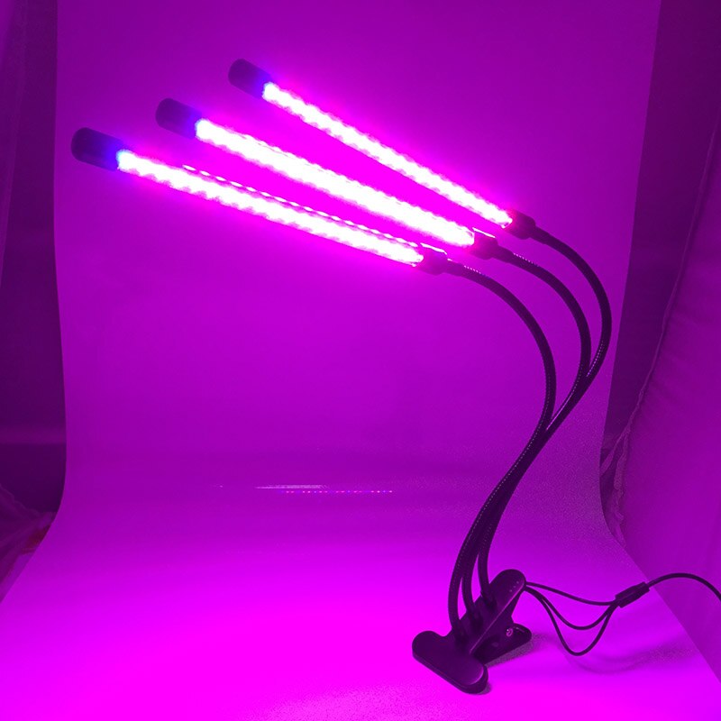 Luces LED para cultivo de plantas, iluminación con temporizador USB de 2/3/4 cabezales, adaptador de 5V para invernadero de interior, cultivo de flores, lámpara Phyto growbox