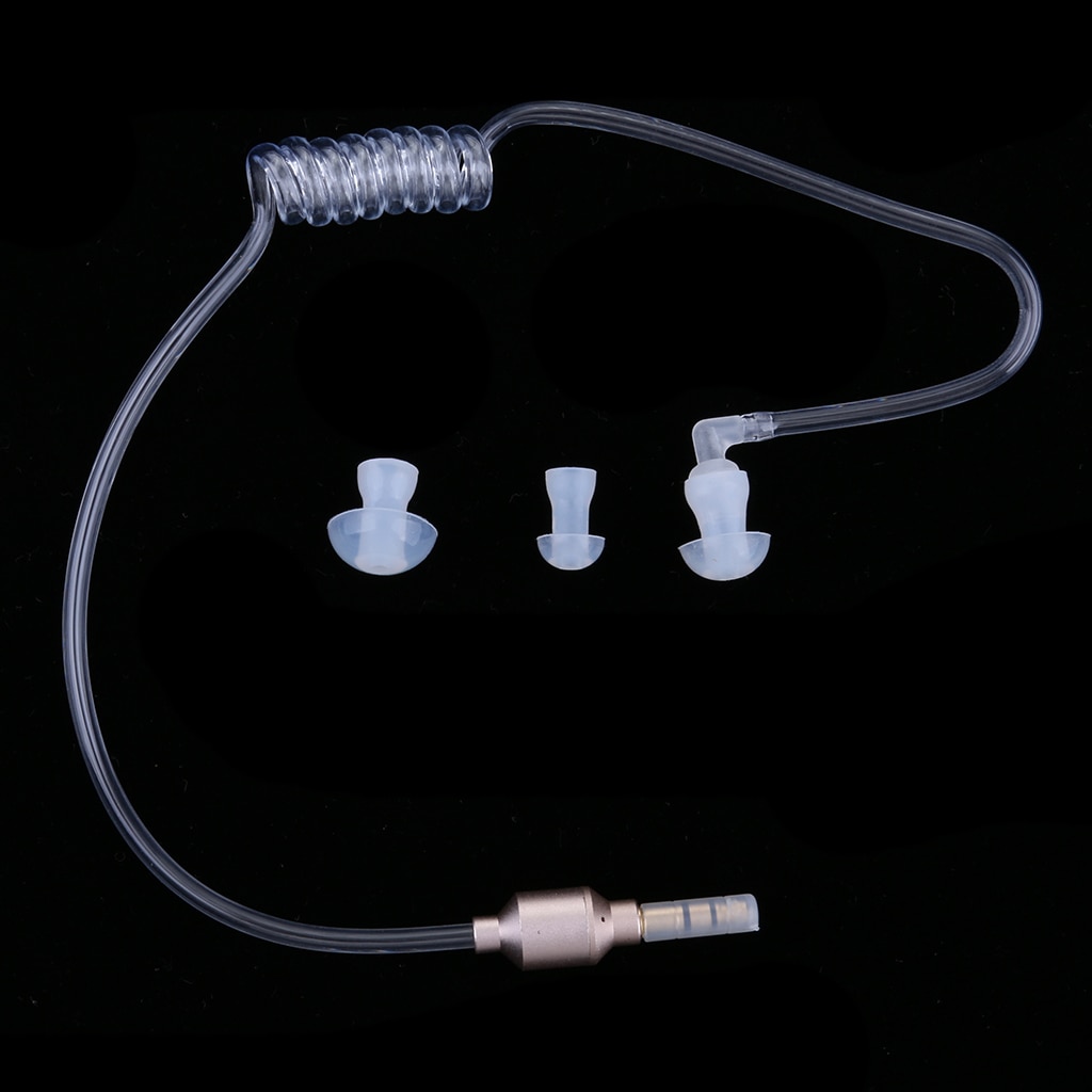 Anti-Straling Mono Oortelefoon 3.5Mm Stereo Akoestische Holle Buis Bedraad Oortje Handsfree Met Mic Headsets lichtgewicht