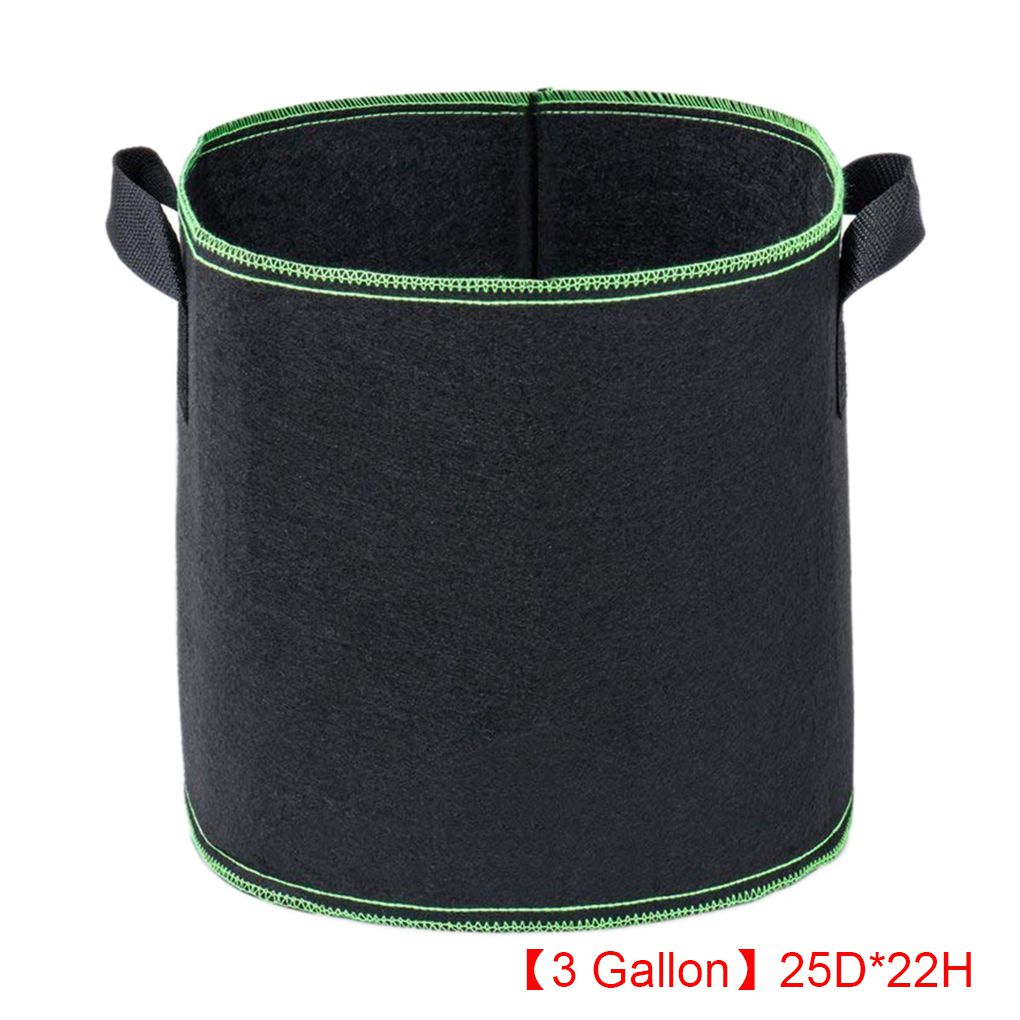 1/2/3/5/7 Gallon Hydrocultuur Zwart Planten Grow Bag Tuin Plant Container Bag Stof Ademend potten Plant Pouch Wortel Zak: 3 Gallon 25D X 22H2