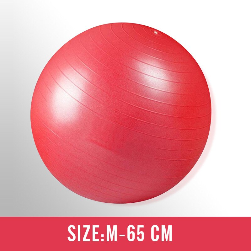 55cm-75cm Yoga Balls Thicken PVC Men Anti Burst Exercise Gym Fit Pilates Fitness Balance Stability Training Fitball: Red 65cm