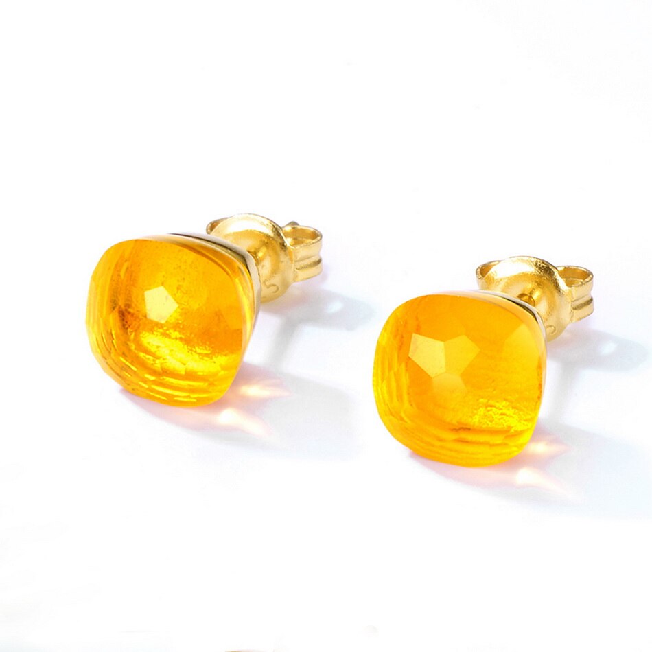 ALLNOEL Solide 925 Sterling Silber Ohrringe Für Frauen Synthetische Edelstein Neue Zucht Ohrringe Süssigkeit Serie Weihnachten: Synthetik citrine