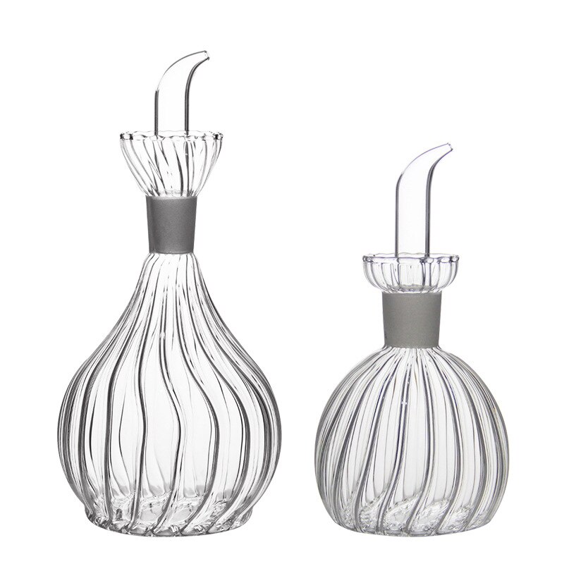 High boron silicone glass oil vinegar jug soy sauce pot seal seasoning pot striped jug