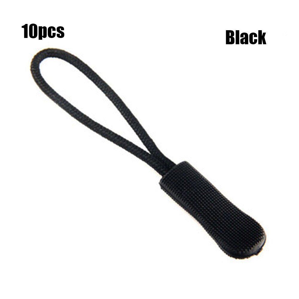 10Stck Postleitzahl Schnur Tab Ersatz Clip Reißverschluss ziehen Abzieher Ende passen Seil Schild Fixer Gebrochen Schnalle für NäHenne Reise tasche Koffer Zelt: Schwarz