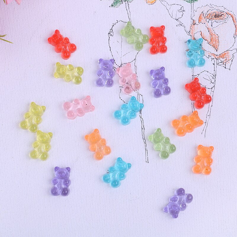 10/20pz melma Pendenti E Ciondoli Carino mini Orso Resina Plastilina melma Accessori Borda La Produzione di Forniture per I Bambini FAI DA TE Scrapbooking artigianato