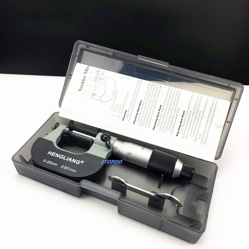 0-25mm x 0.001mm micrometer micron outside micrometer thickness measure gauge