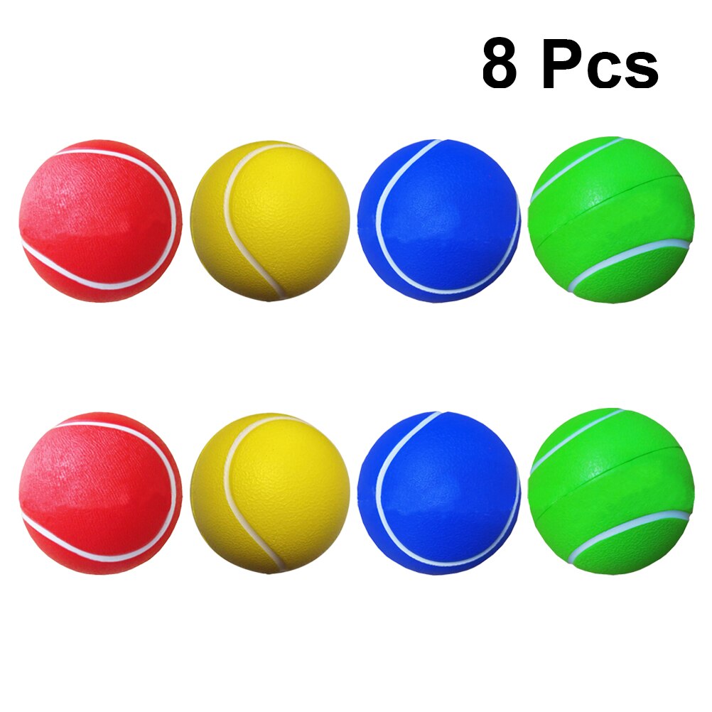 6 stk /8 stk tennisbolde øve tennisbolde sports pu tennisbolde spille bold  (4 stk gul , 1pc røde , 1pc blå): Assorteret farve 1