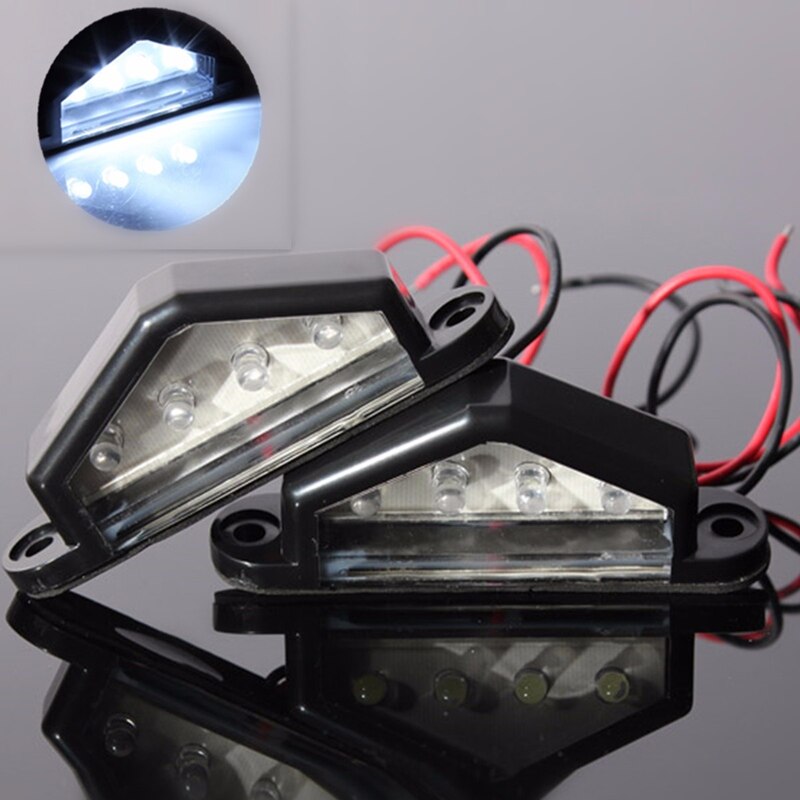 Kit 2 Feux De Plaque D'Immatriculation LED 12V - Étanche IP65, 6 LED Par Feu