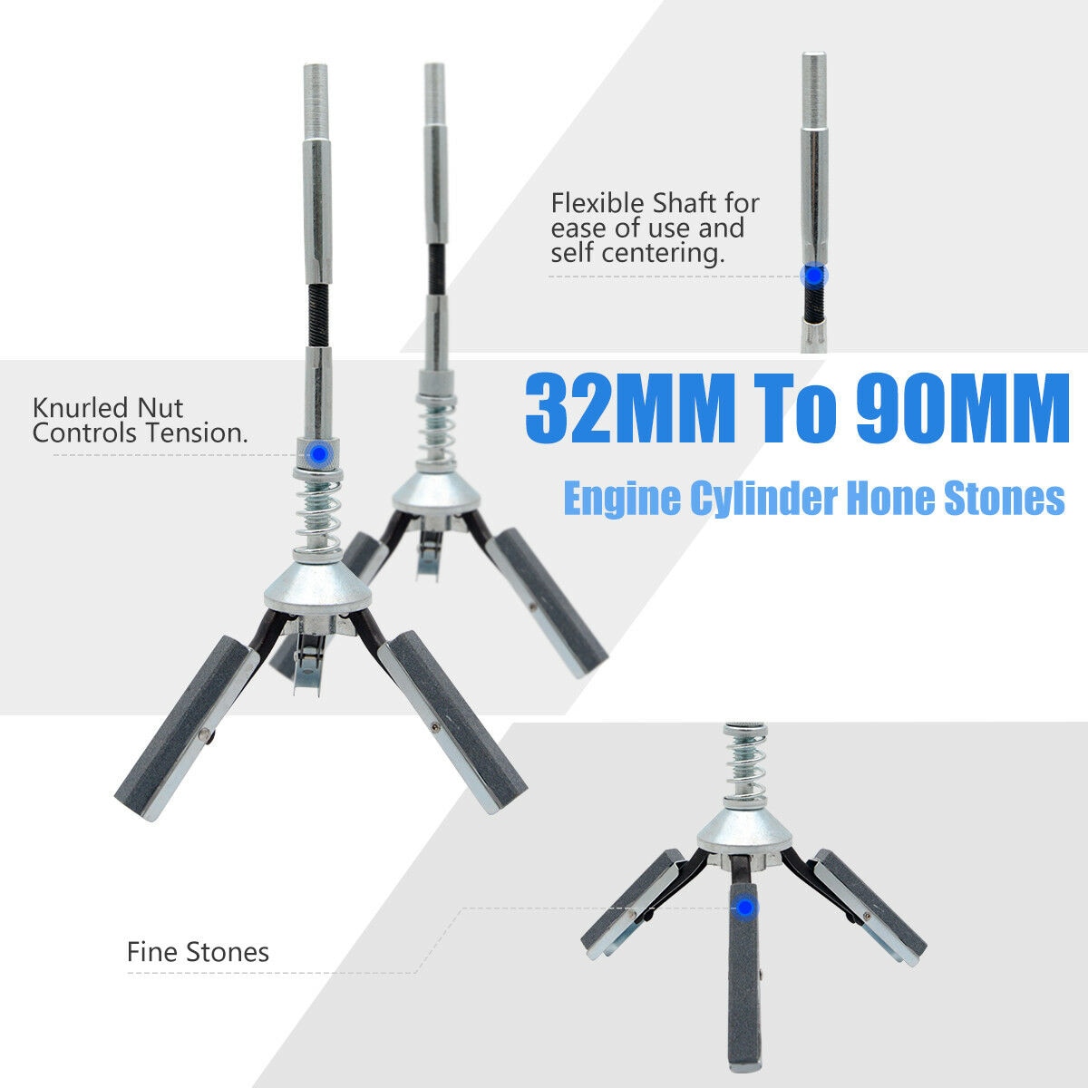 Kontrolle spannung Welle Bohrung Honen Autos Lkw Motor- Zylinder Schleifstein Welle flexibel Werkzeuge 32mm-90mm Stahl Dekoration