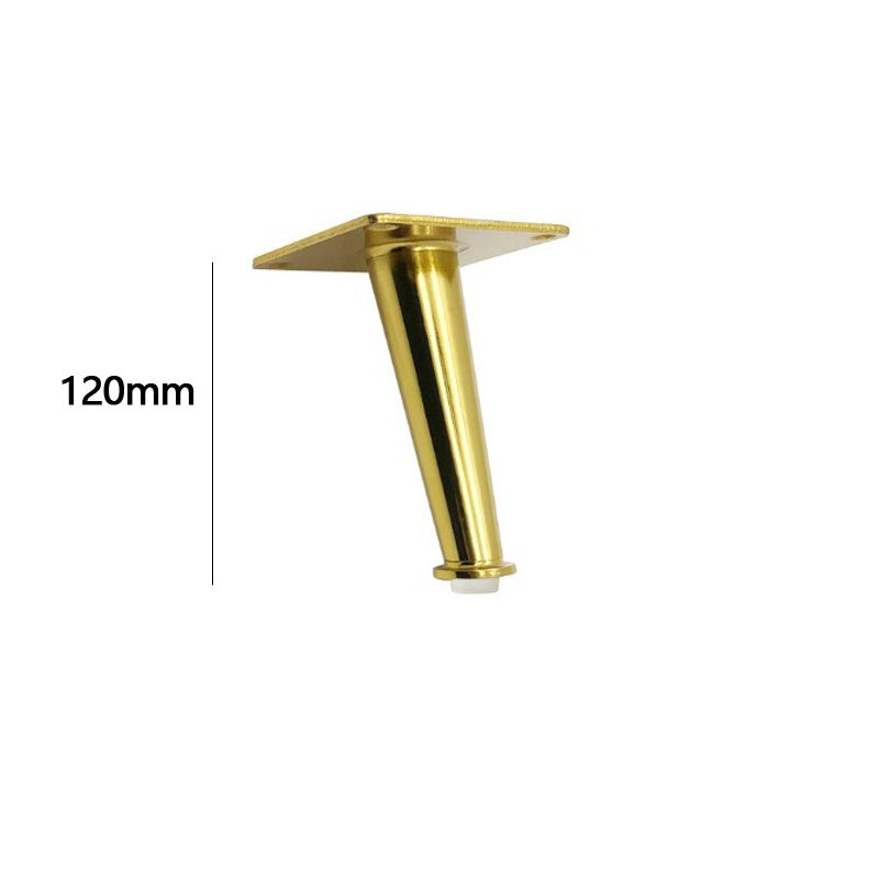 4 stk guld møbelben med lydløs antiskidmåtte lodret / tilt stål fodpude tung belastning sofabord kabinet sofa stol fødder: Vippe 120mm
