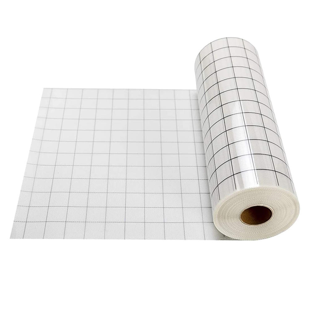 12 x 60 inch Vinyl Transfer Paper Tape Roll Cricut Adhesive Clear Alignment Grid Hotfix Paper Positioning Papers: Gray 12 x 60 inch