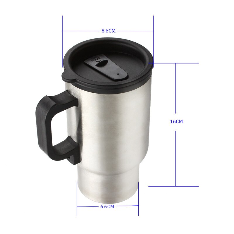 450 ml Auto Verwarming Cup Rvs Elektrische Thermos Water Verwarmd Mok Voor Auto 12 v Waterkoker Reizen Mok in de Auto