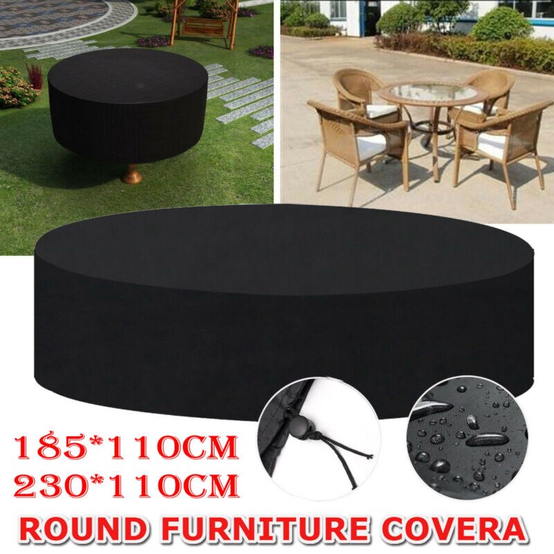 Fundas para Muebles De Jardín de jardín, impermeables, redondas, sillas de mimbre para mesa exterior