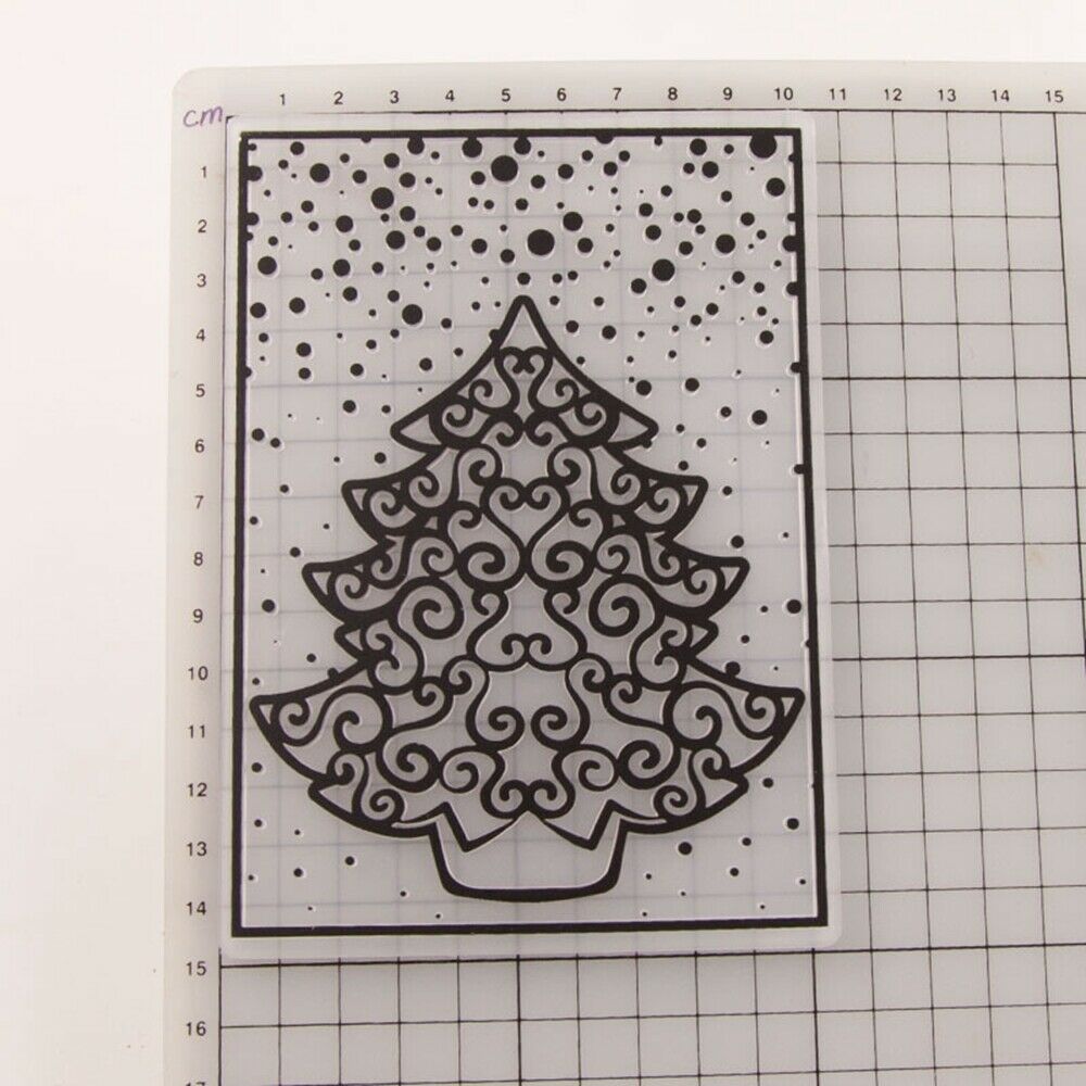 Snow Christmas Tree Folder Plastic Template Embossing Dies Stencil Art DIY Card Making Easy to Use Clean Durable HG14386