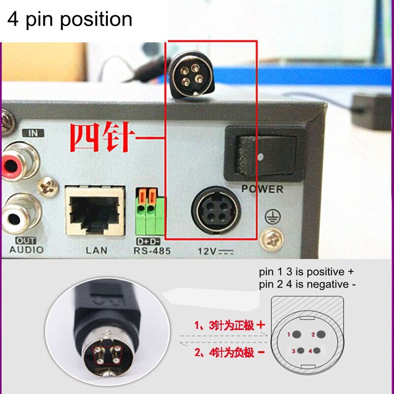 12v 8.5a 4pin left positive right negative Adapter VCR power Adapter 12V 8A LCD TV Monitor Flat Panel TV DVR Power Adaptor