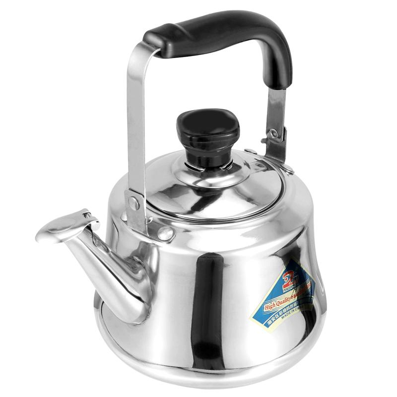 Bouilloire à sifflet en acier inoxydable de 1/1 l, bouilloire à eau bouillante de grande capacité avec écran filtrant pour cuisinières à Induction, cuisinières à gaz: 1L