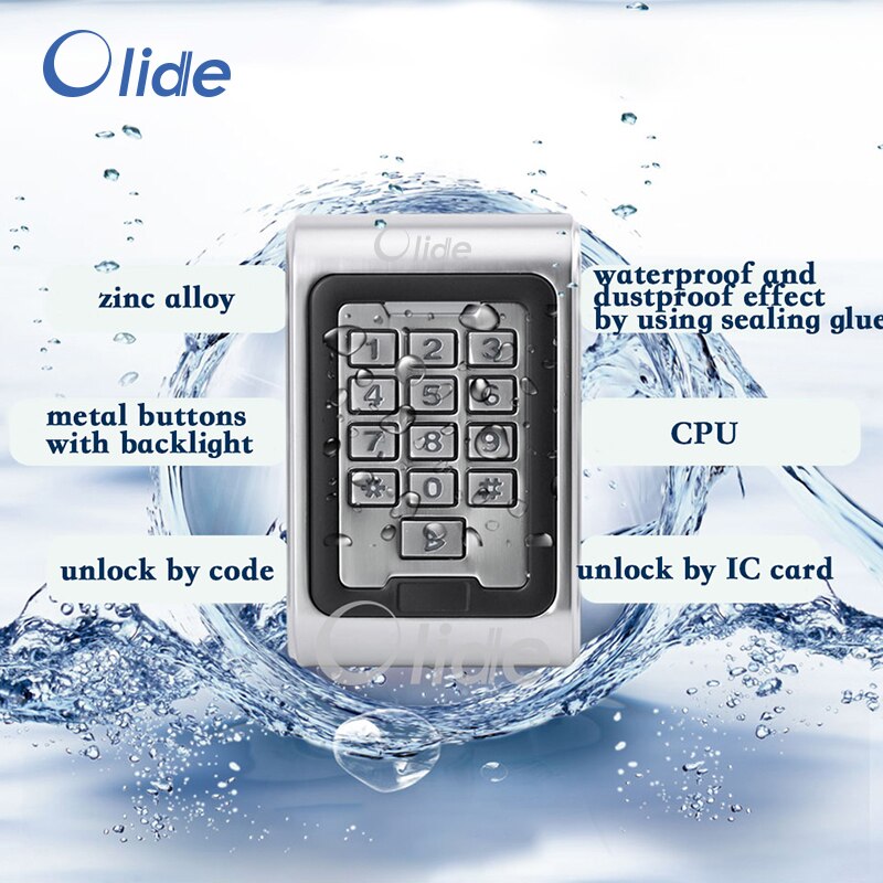Toegangscontrole Systeem Toetsenbord Voor Elektrische Deur, Waterdichte IC Kaartlezer DC 12 V