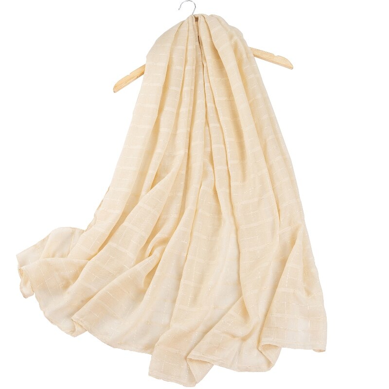 Zomer Winter Lange 180 Cm * 80 Cm Plaid Cotton Blend Viscose Pashmina Vrouwen Sjaal Zwarte Foulard Femme invierno Mujer: Beige