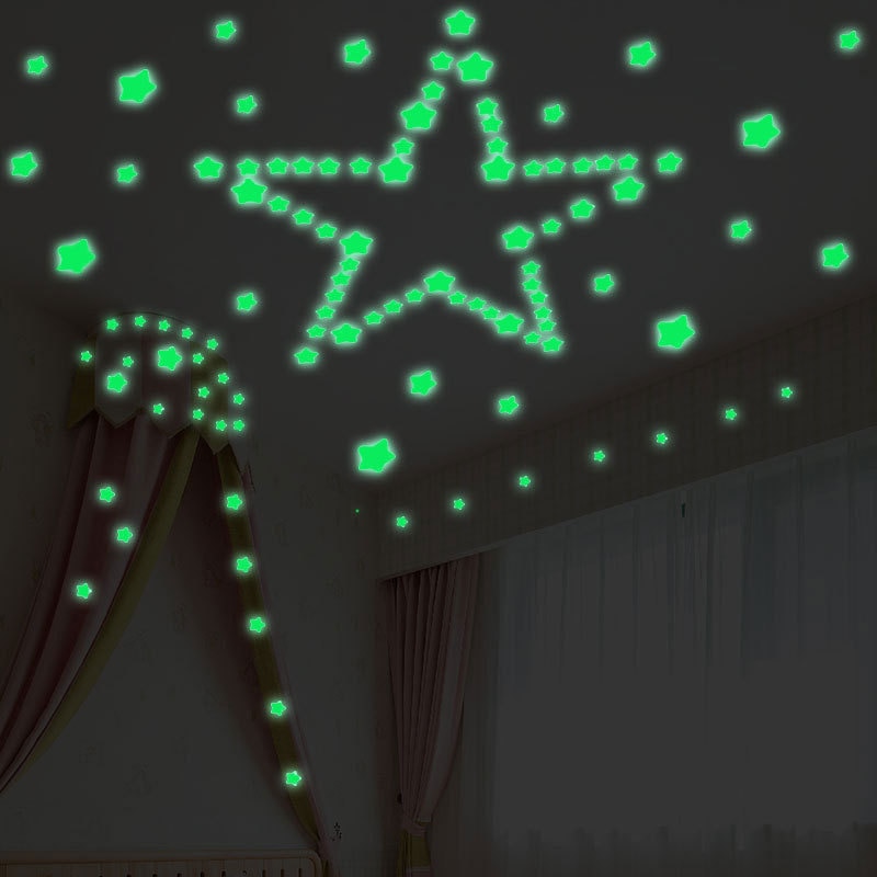 127Pcs Glow In The Dark Sticker Luminous Star Moon DIY Phosphorescent Wall Stickers for Baby Bedroom Wall Decals Home Decor